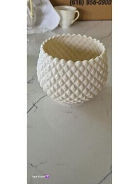 Belleek Irish Porcelain White Textured Bowl